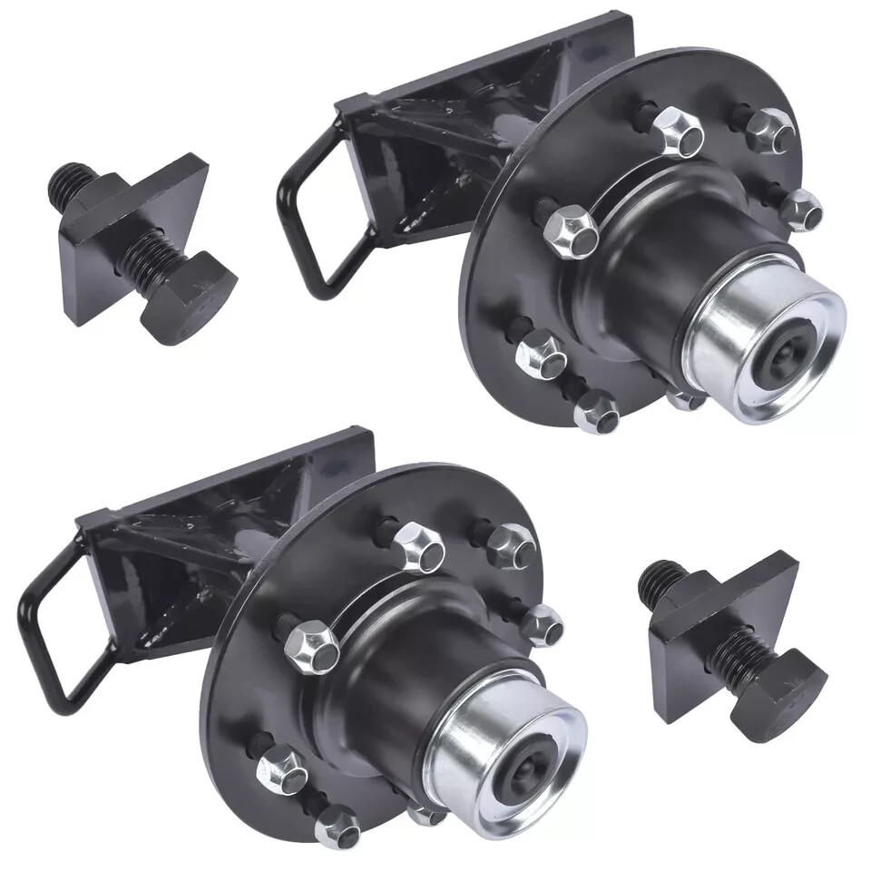 Pair 8000LB 8 x 6.5 Lug Superior Shipping Container Wheels Bolt-on Spindle Kit.