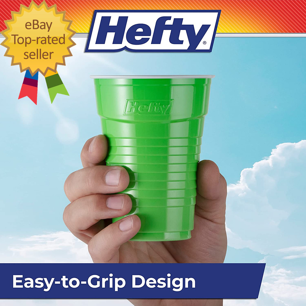 Party on Disposable Plastic Cups Assorted 16 Ounce 100 Count