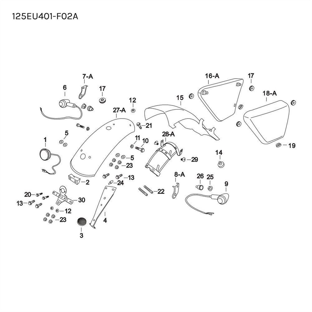 Mutt Mongrel 125 EU4 2017 - 2020 RH Rear Indicator Bracket ref no.8-A