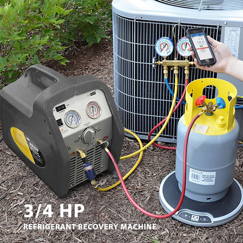 110-120V AC 60Hz 3/4HP Single Cylinder Portable Refrigerant Recovery Machine