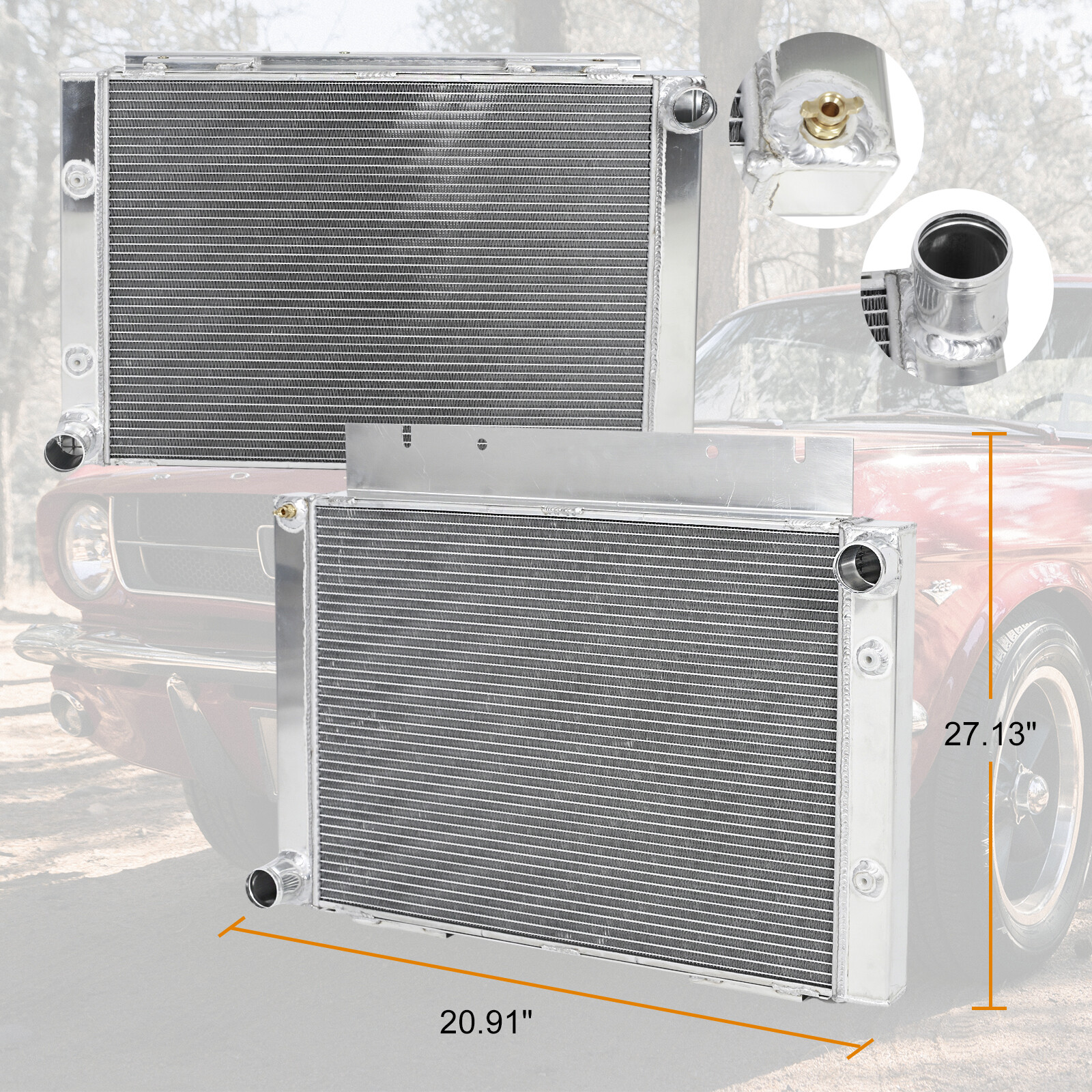 Full Aluminum Radiator 3 Row For 1960-1963 Ford Galaxie 500 500XL L6 V8 61-62 AT