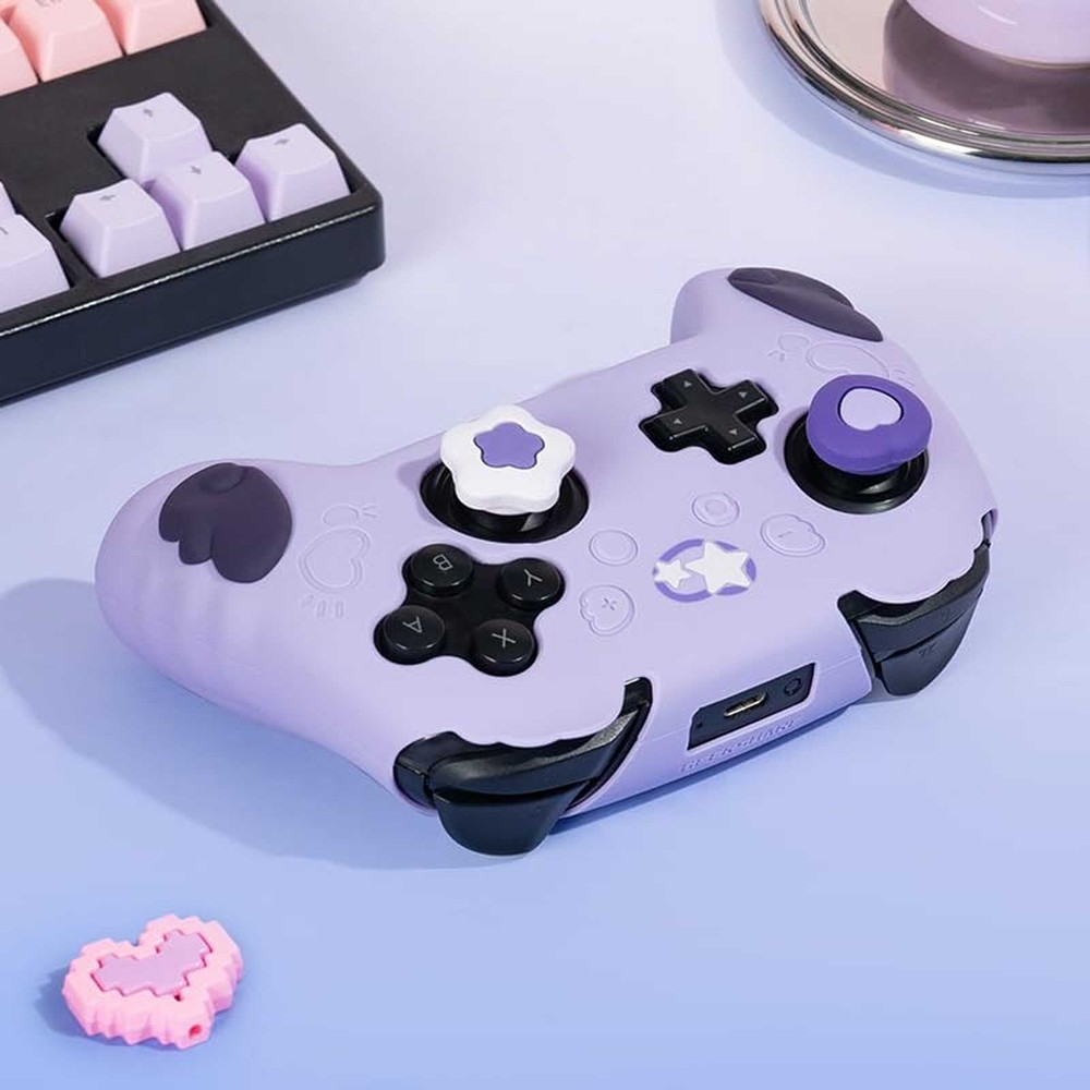 GeekShare Case Cover & Thumb Grip for SwitchPRO Controller Skin Star Wing Purple