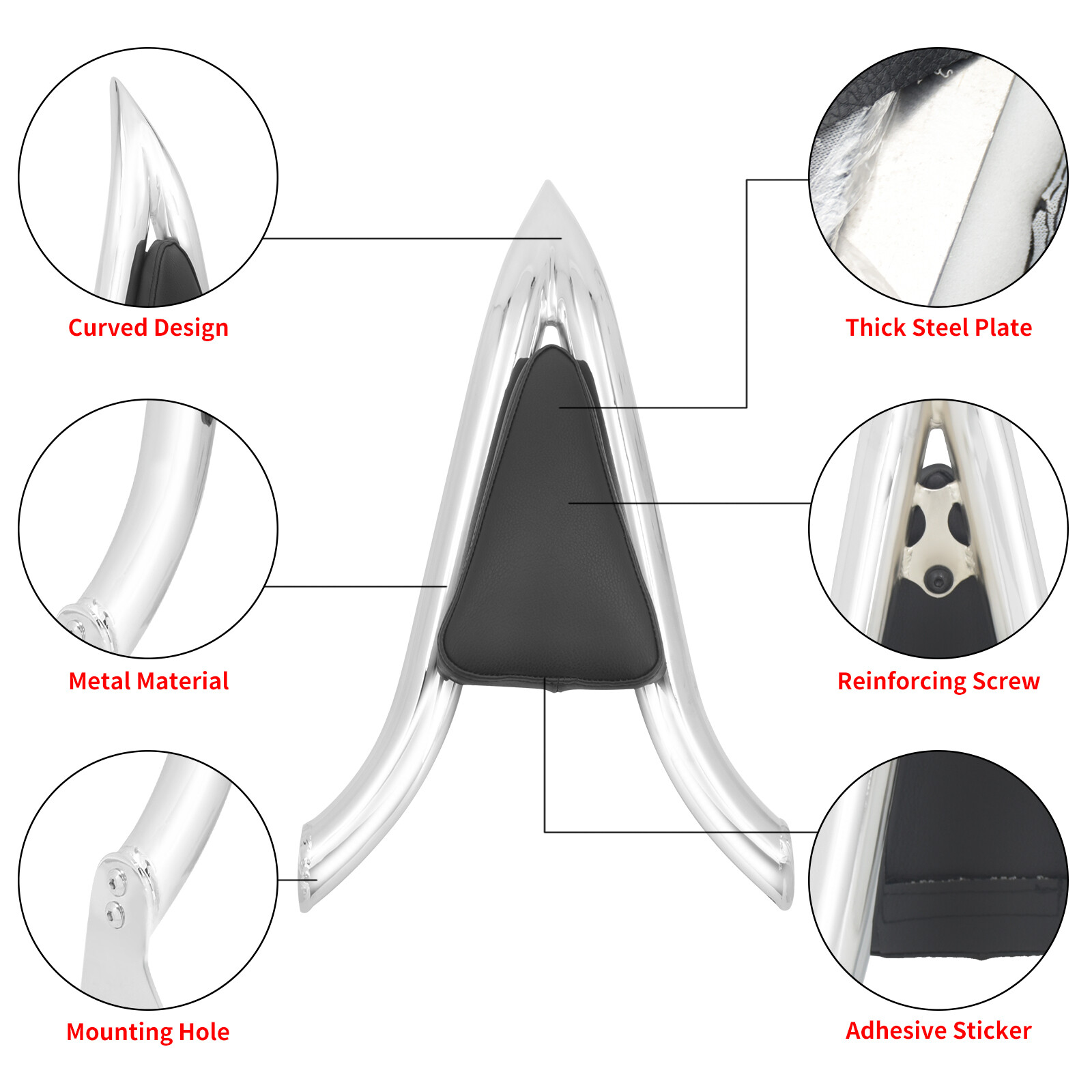 Chrome Detachable Backrest Sissy Bar For Harley Touring Road Electra Glide 97-08