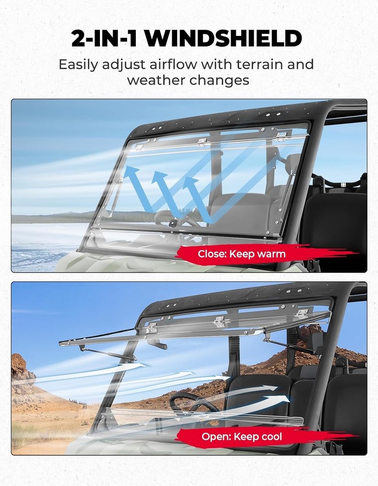 Can Am Defender Flip Windshield 2 in 1 Clear Scratch