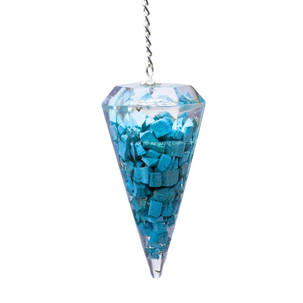 Turquoise Orgone Crystal Pendulums