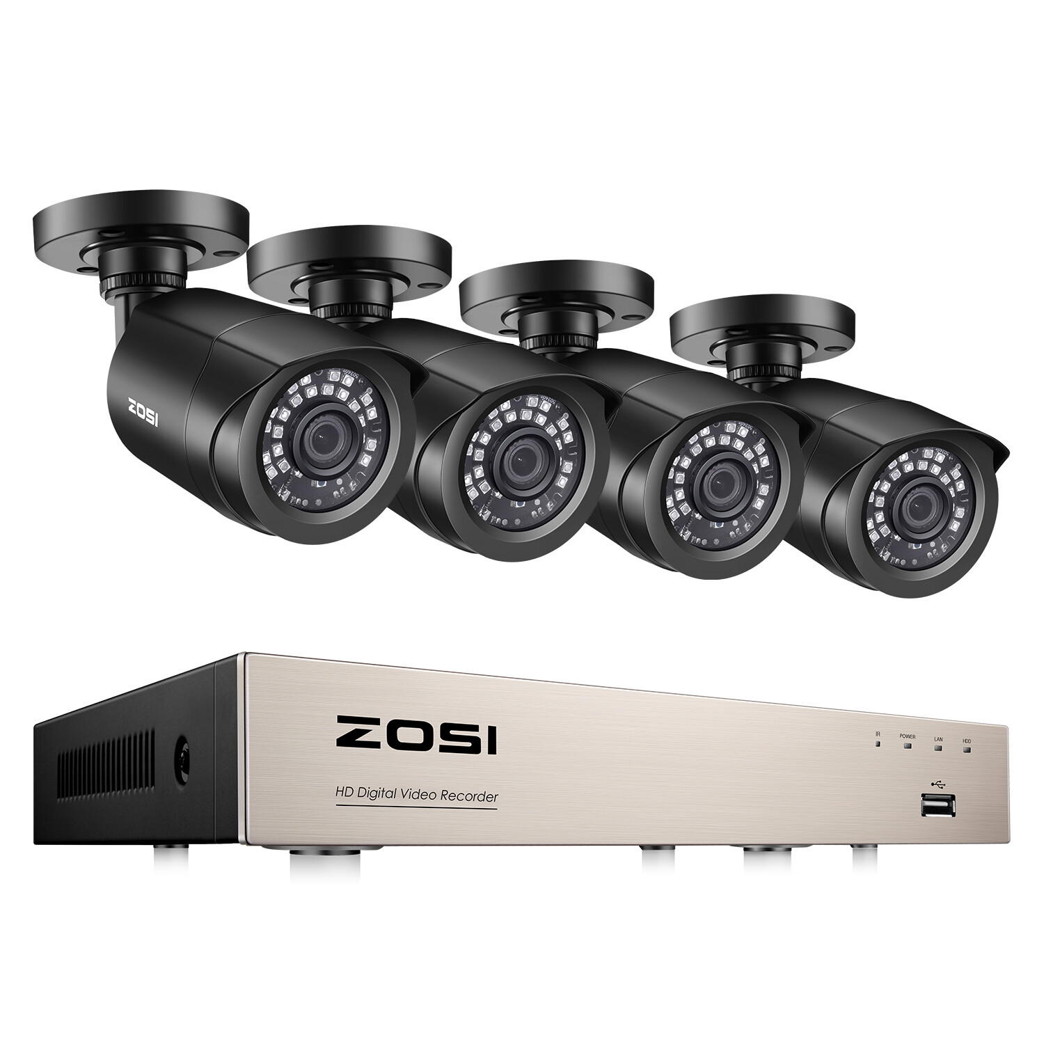 ZOSI H.265 8CH 5MP Lite DVR 1080P HD CCTV Security Camera System IR Night Vision
