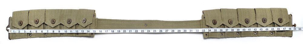 US M1 Garand M1923 Cartridge Belt Light OD Marked JT&L 1943 will fit up to 49"