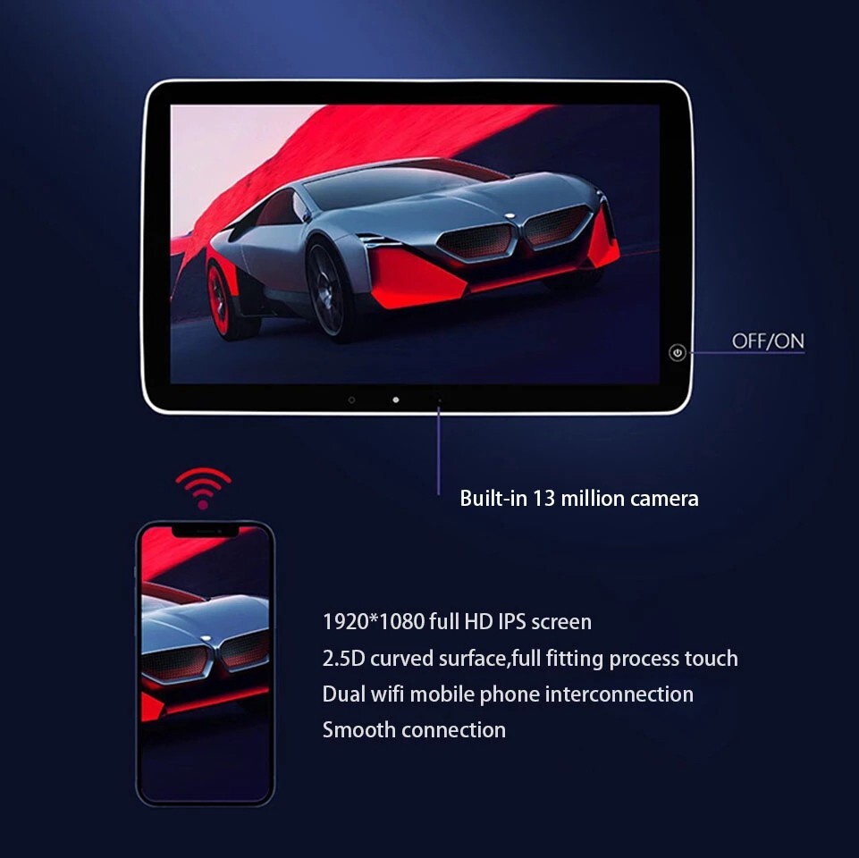 For 2021 BMW X7 Plug&Play Rear Seat Entertainment With WiFi Mirroring TV Screen