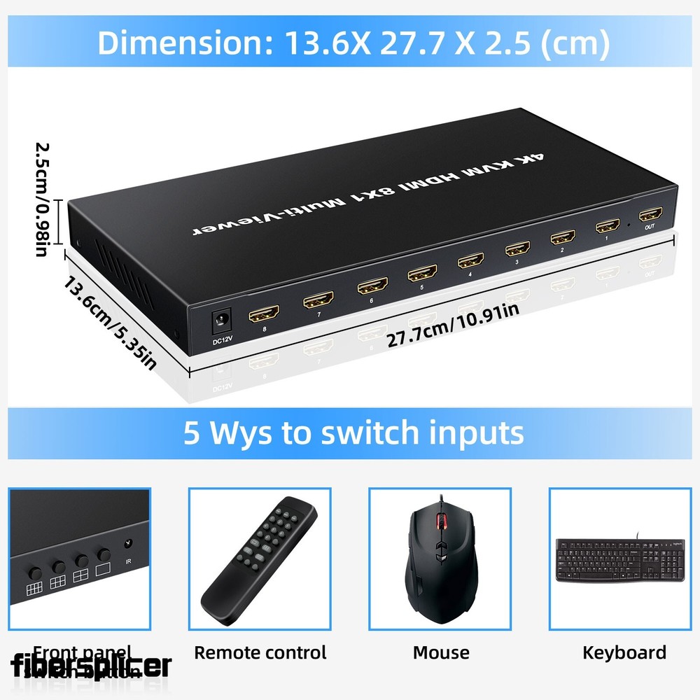 NK-E80 4K KVM HDMI 8-CH 8X1 Multi-viewer Video Screen Splicer Synchronization