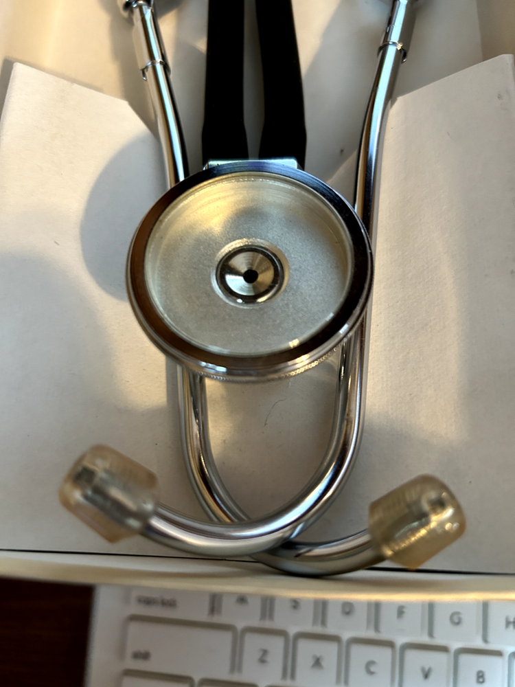 Vtg Sprague Rappaport Type Stethoscope 5 Interchangeable Spring-Lock Chestpieces