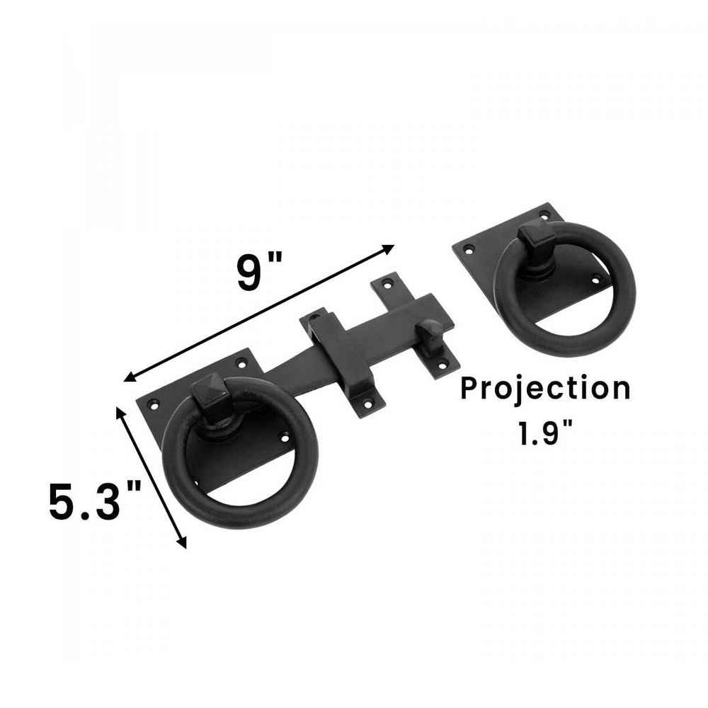 Bar Handforged Square Base Gate Latch Casting 7.5" Black Powder