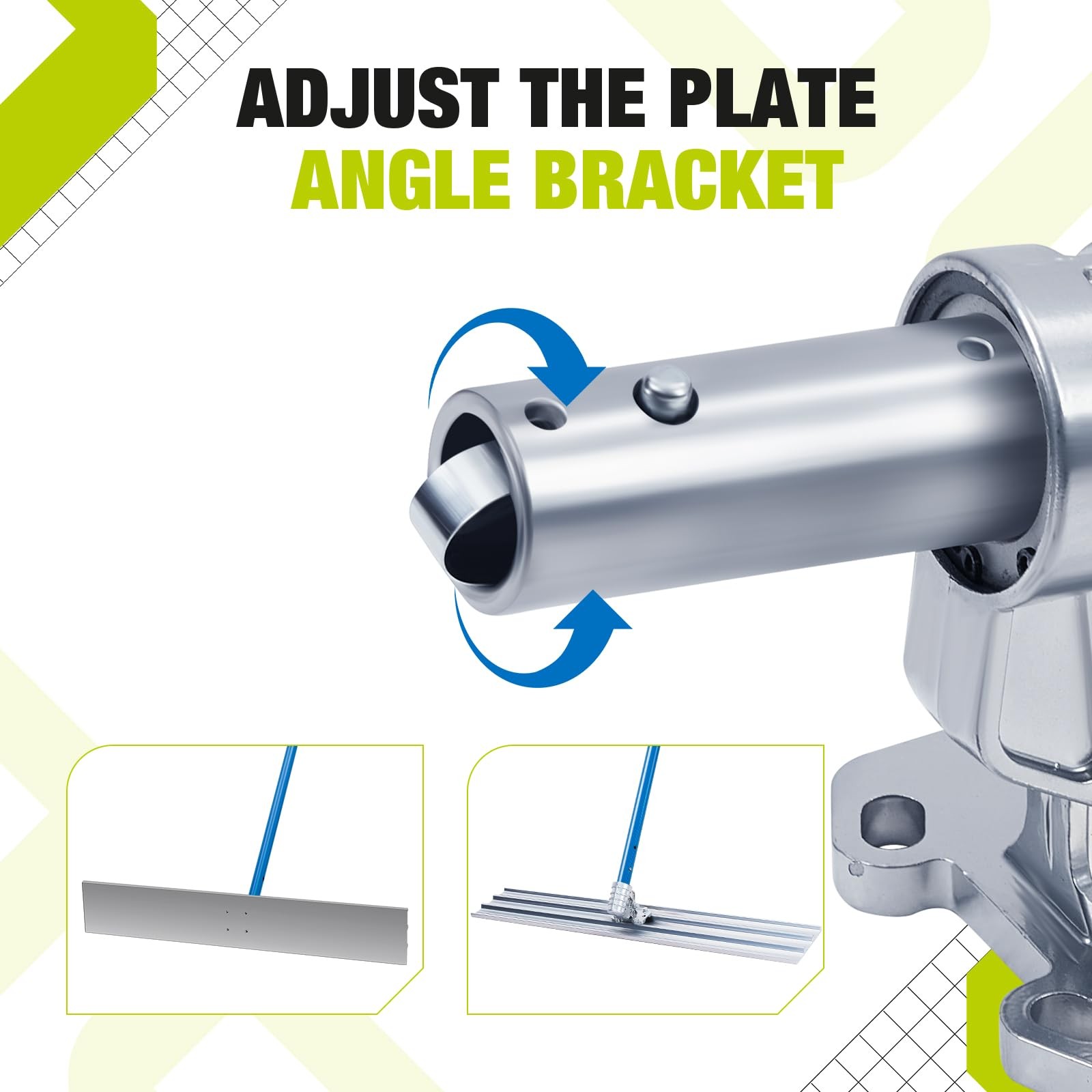 48"x8" Aluminum Bull Float Concrete Tool Kit with 4 Handles & Bracket Finishing