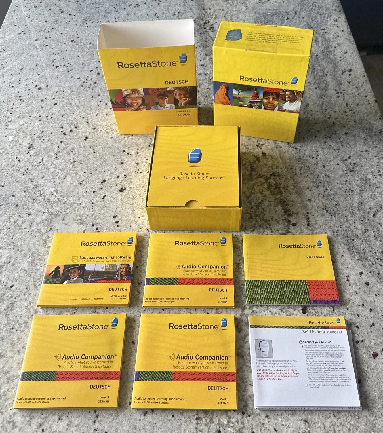 Rosetta Stone (27823) for PC, Mac - Level 1, 2 & 3 - With Headphones - Excellent