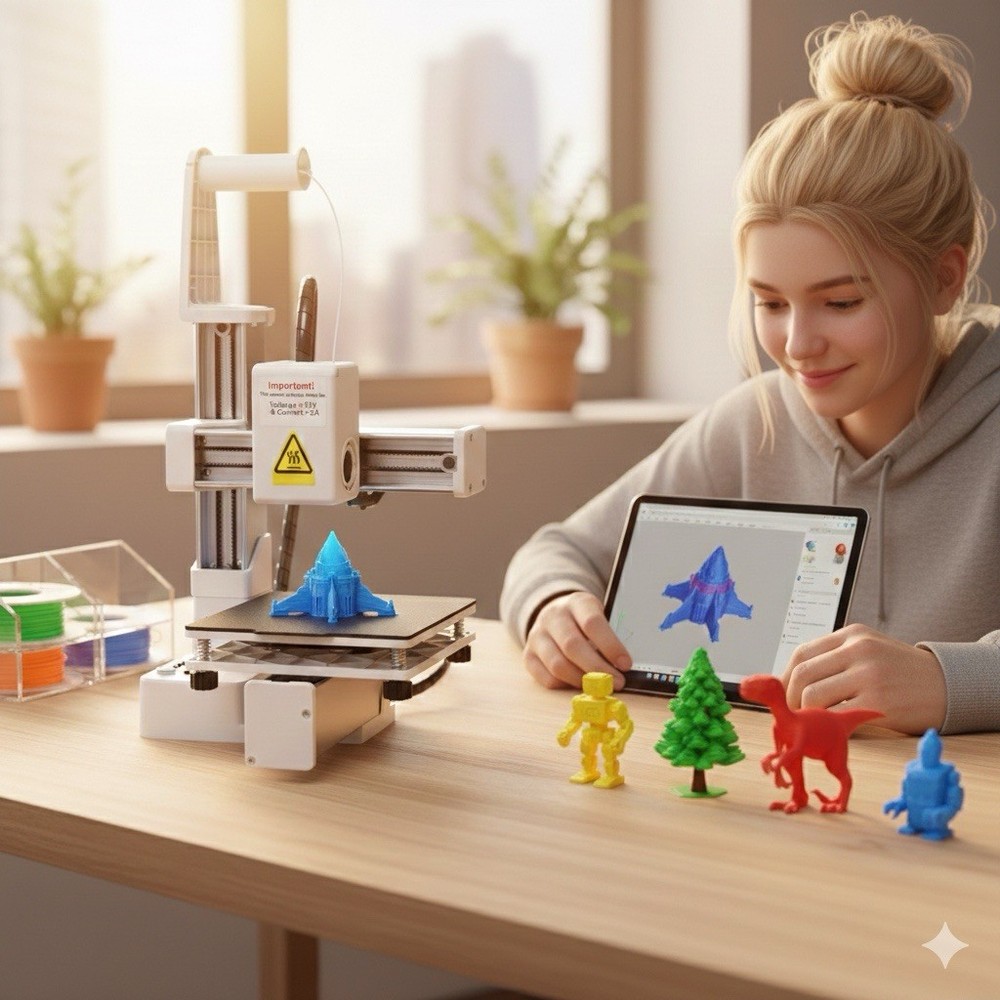 EasyThreed Mini 3D Printer PLA/TPU 1.75mm w/ Power Adapter