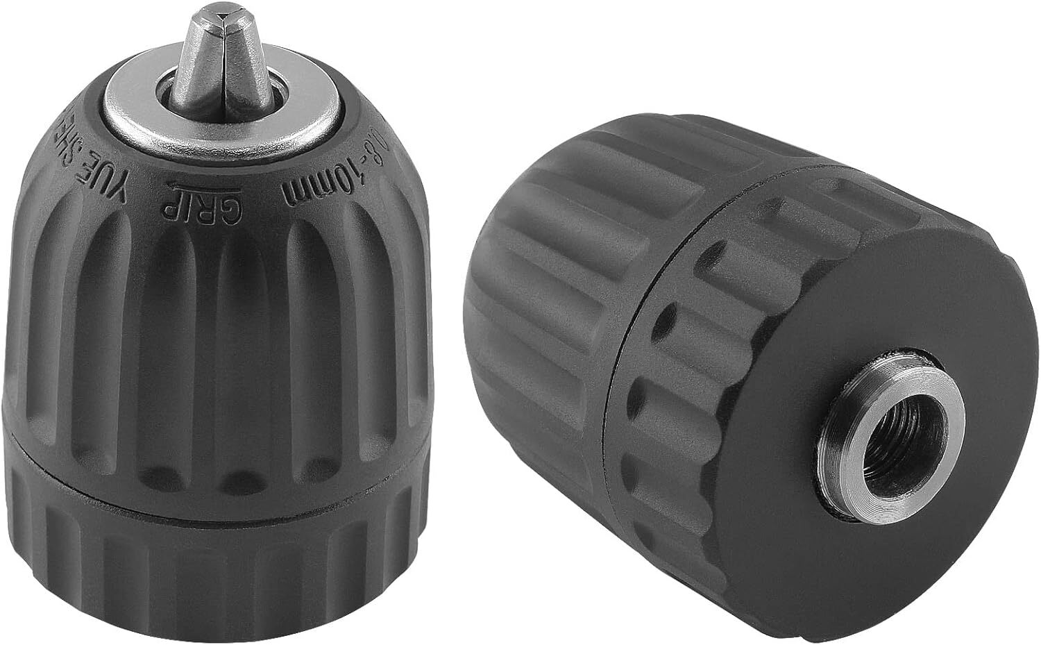 3/8" Keyless Drill Chuck Adapter with 1/4" Hex Shank for Impact Drivers
