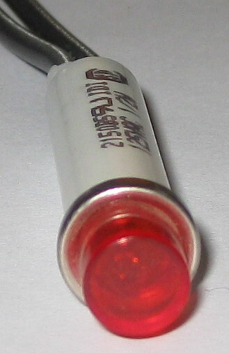 Red Circular Panel Mount Indicator Neon Light - 125V AC - 1/2 Watt - Round Light