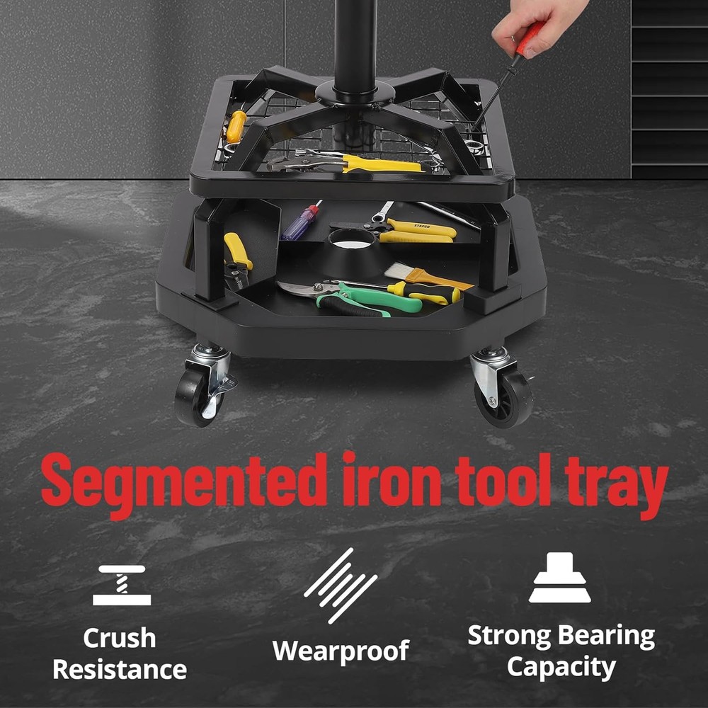 Rolling Garage Stool 330LBS Adjustable Height Mechanic Work Shop Seat Casters US