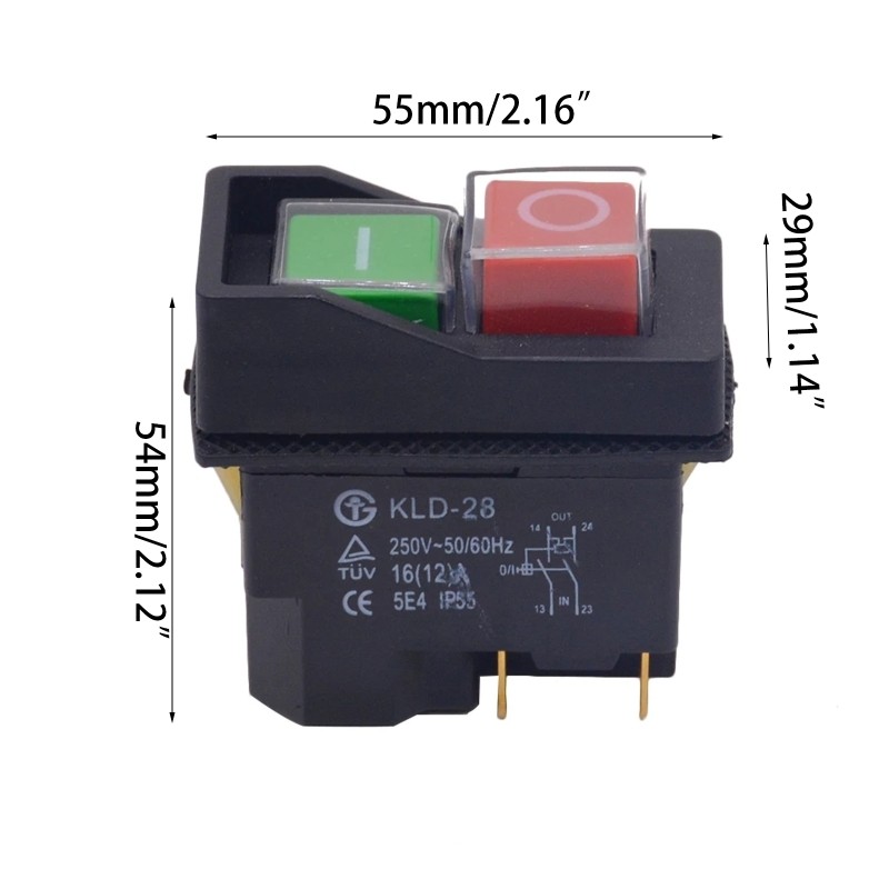 Electromagnetic Switch 4Pin 16A Starter Power Tool Safety Switch