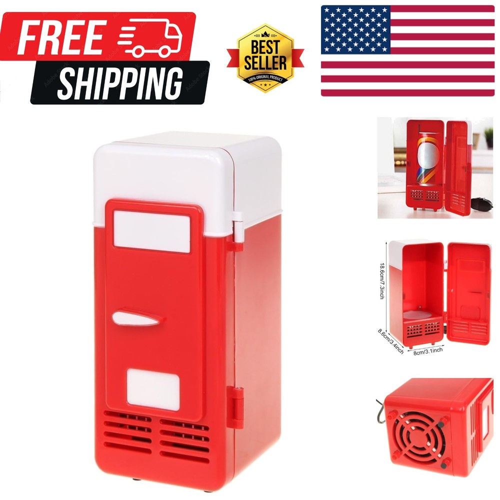 Versatile Mini USB Fridge with Cooling & Heating - Red Design for Office