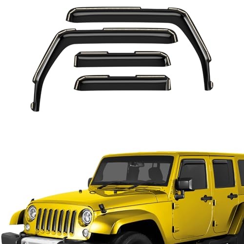 Extra Durable Window Deflectors in-Channel Window For Jeep Wrangler 07-18 JK