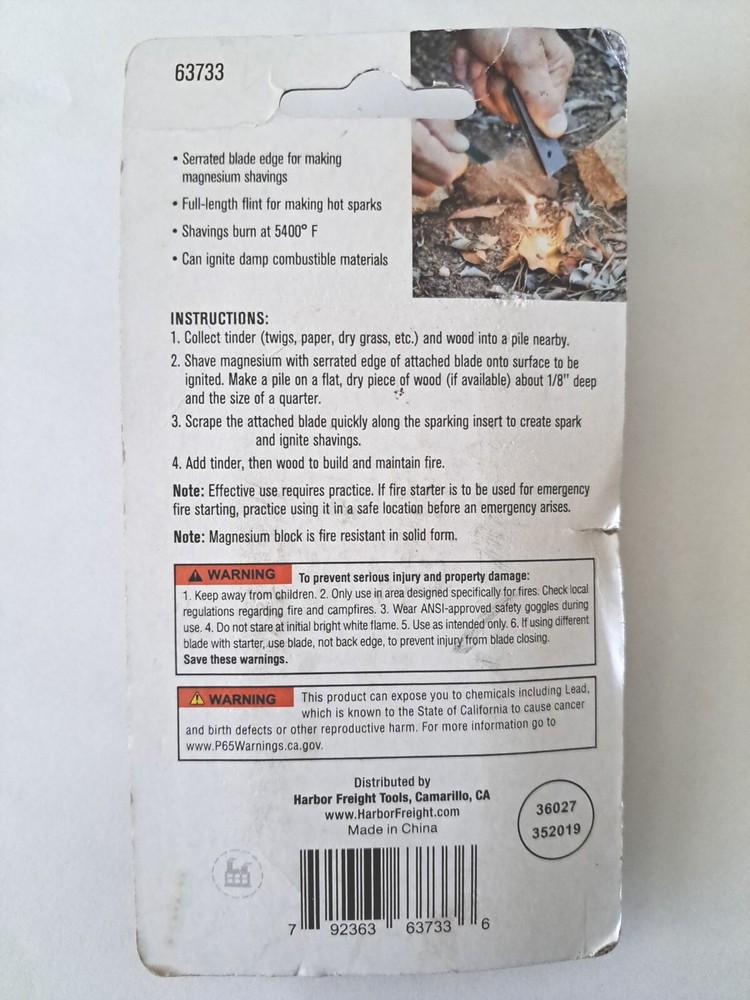 Magnesium Block Flint Fire Starter Emergency Survival Camping