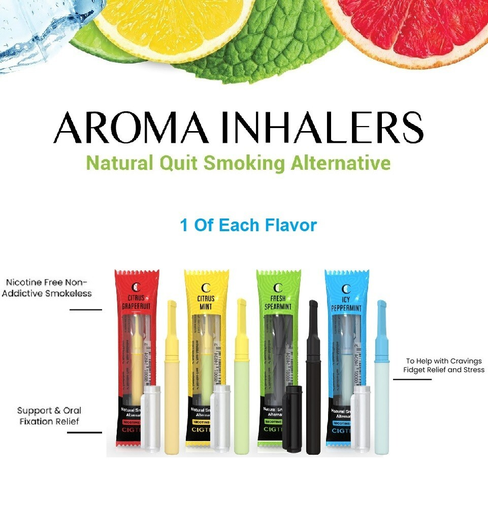 Nicotine-Free Smokeless Air Puffer Oral Fixation Cravings Relief4 Flavor Variety