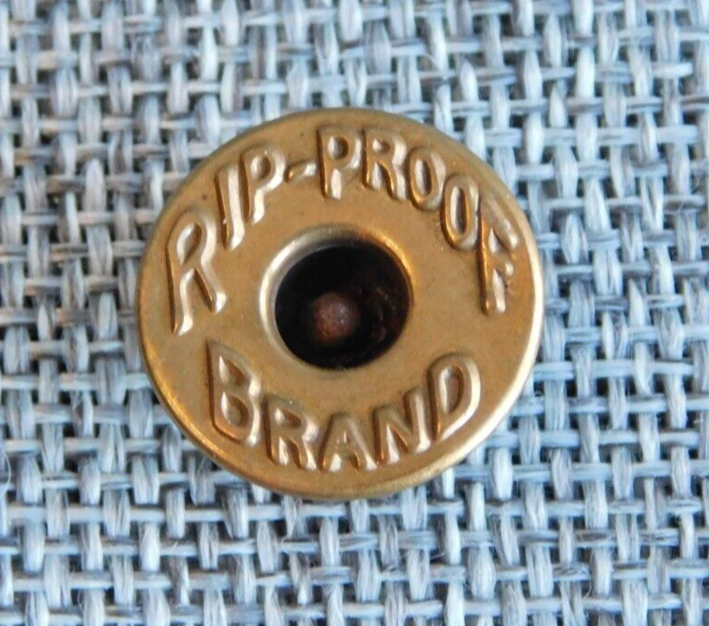 Antique Vtg Uniform Work Stud Button Pip Proof Brand Aprx: 11/16" #431-B
