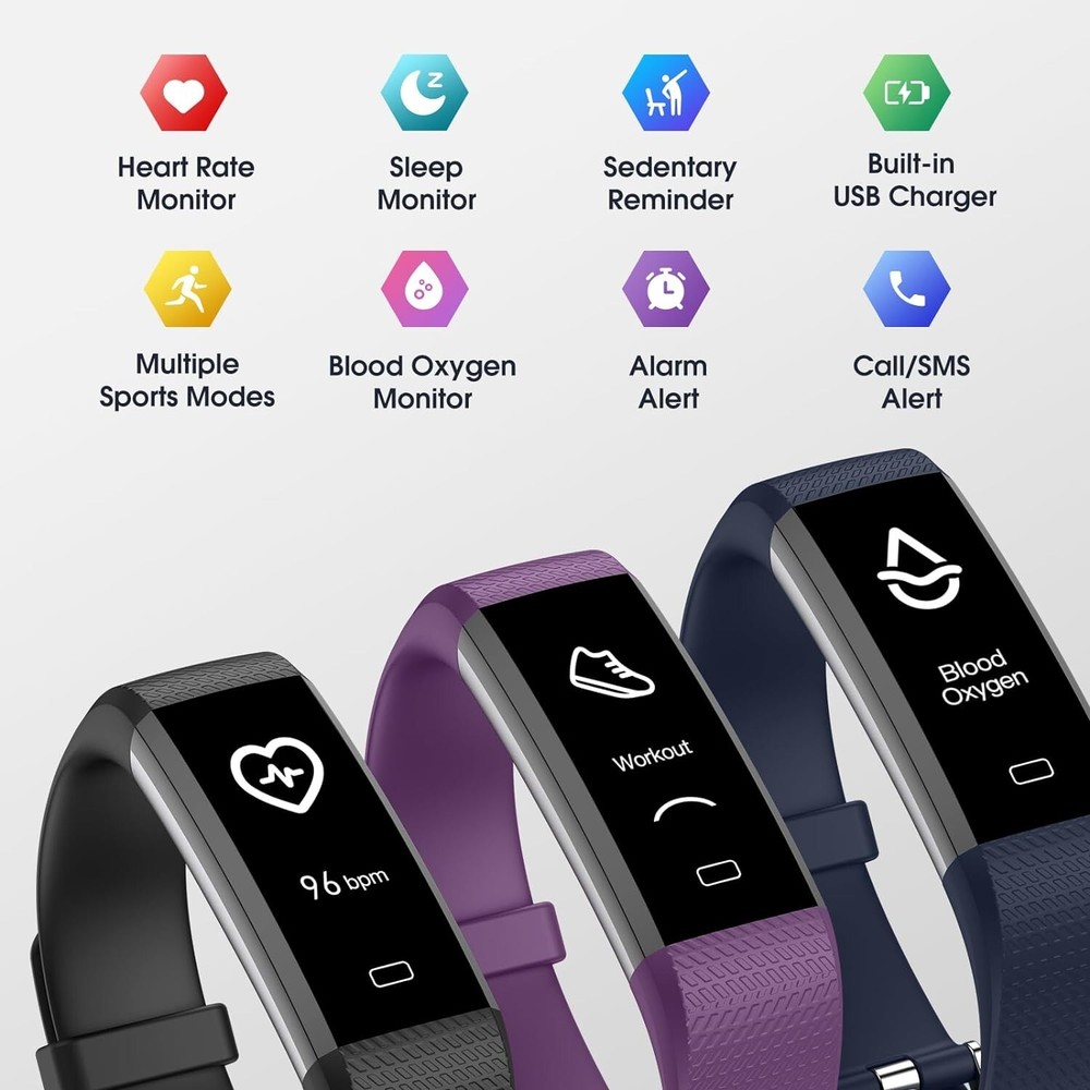 ⌚ Fitness Tracker with Step Counter/Calories/Stopwatch, Activity Tracker ⌚