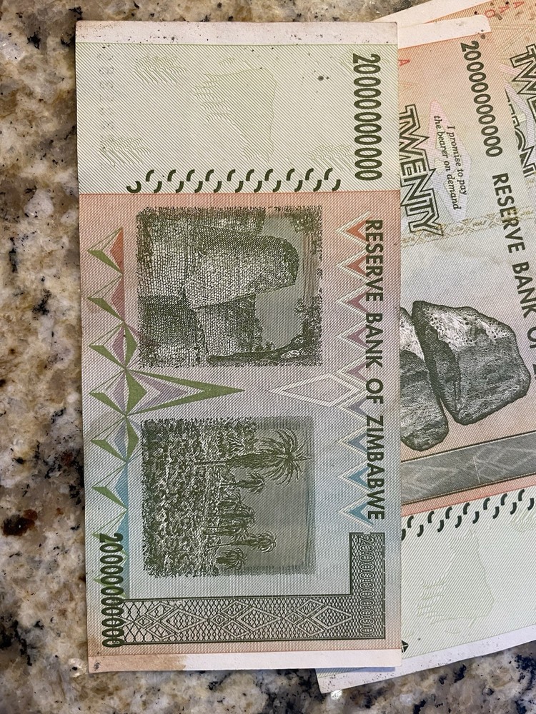 Zimbabwe Currency, CIRCULATED 20 Billion Rough condition