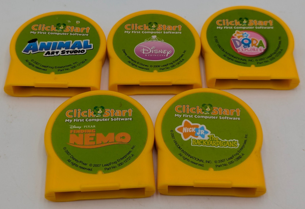 5 Leap Frog Click Start My First Computer Software Game Cartridges