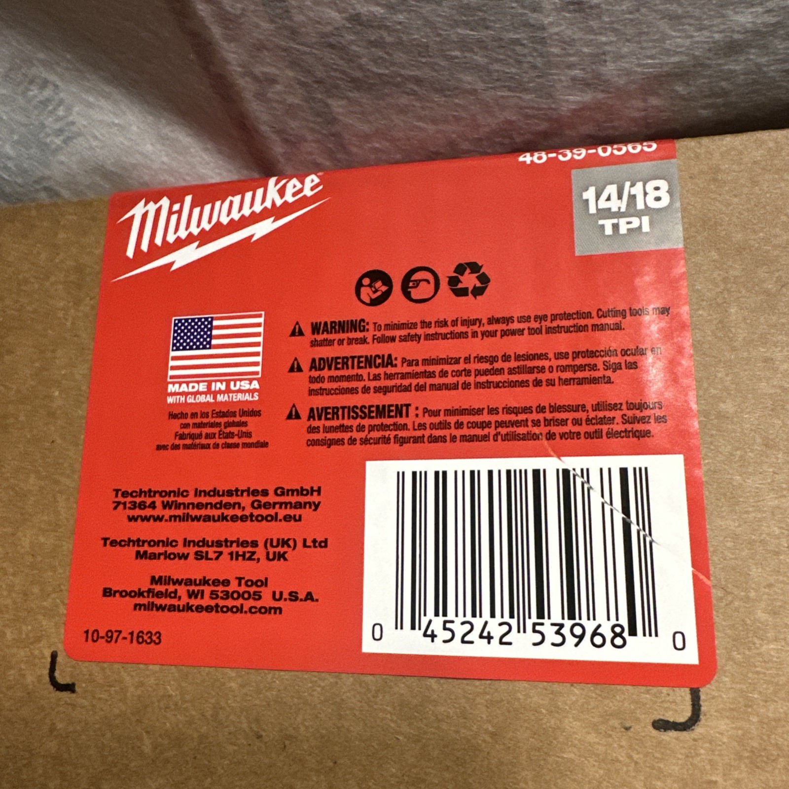 Milwaukee 48-39-0565 44-7/8" Extreme Thin Metal Bandsaw Blades Deep Cut (25-PK)