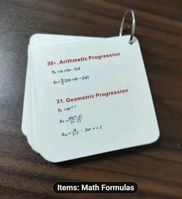 52 Math Formula Flashcards Study Guide Algebra Trig Geometry Calculas Physics