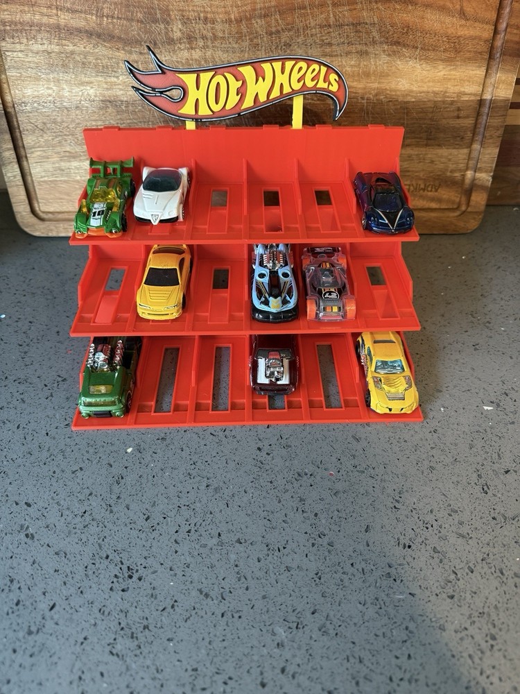 Hot Wheels Car Model Display Stand  Custom Storage Rack 1:64 Scale - Red