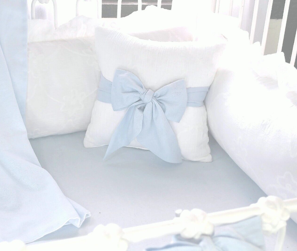 Blue Linen Marisol Crib Bedding Bundle
