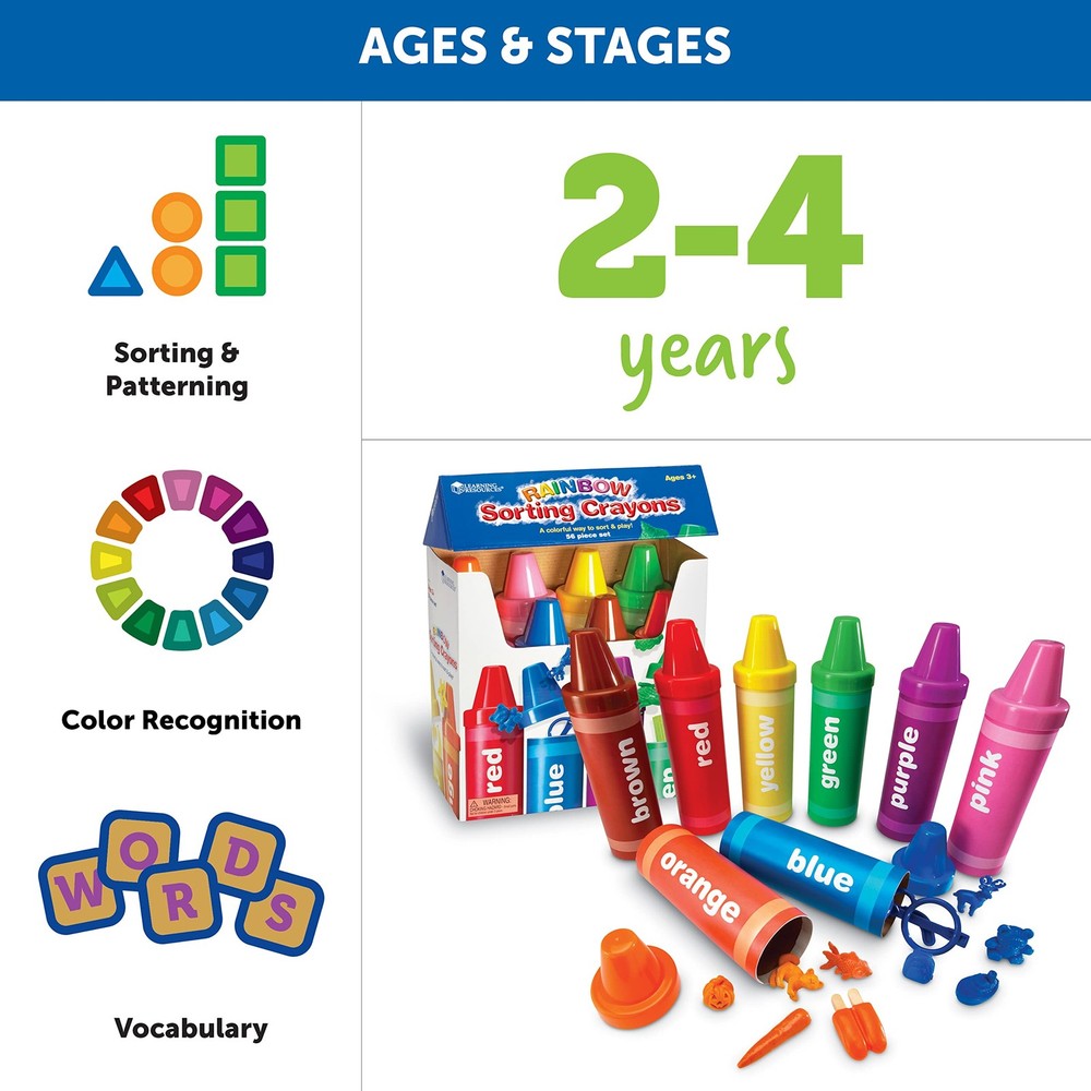 Learning Resources Rainbow Sorting Crayons - Toddler Gifts, Toddler Accessor...