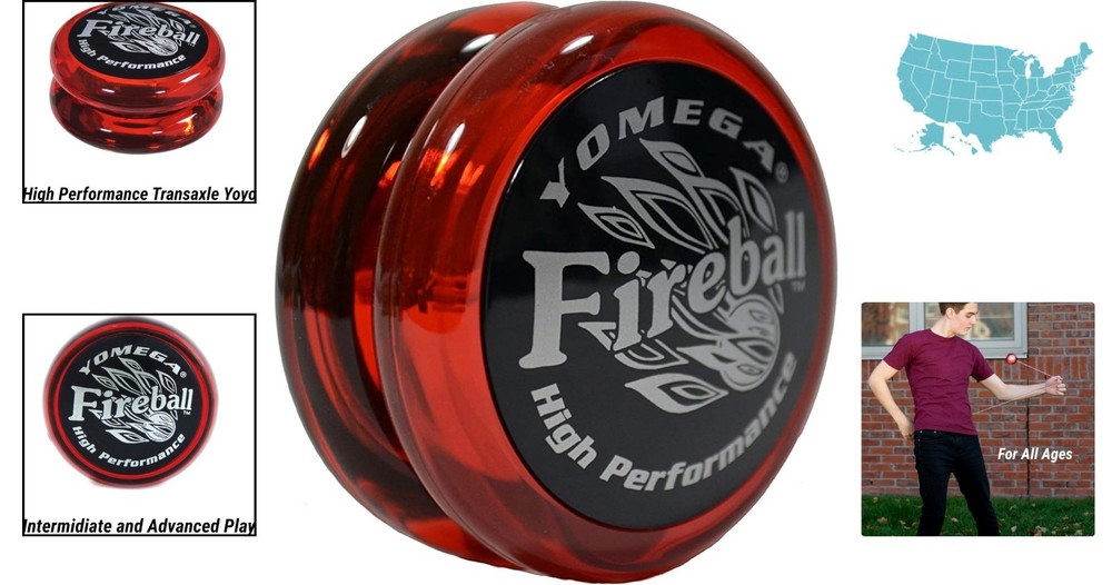 Responsive Fireball YoYo with Extra Strings - Ideal for Pro-Level Performances