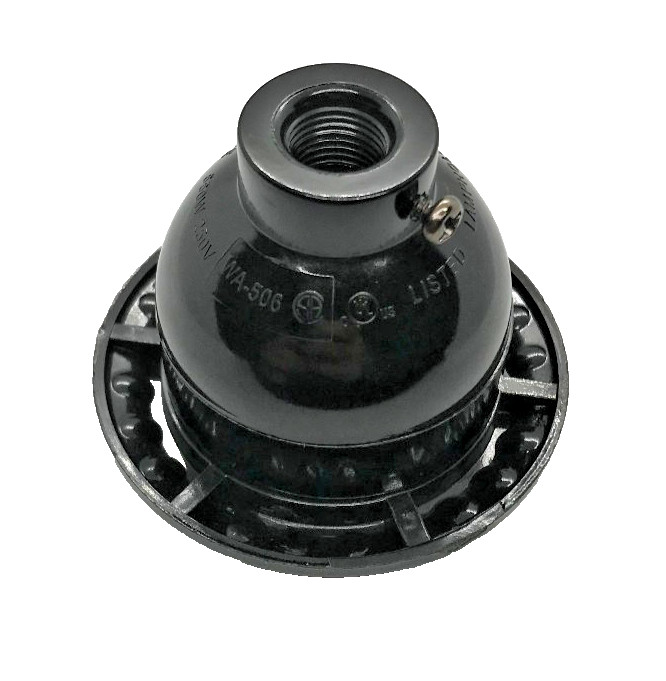 New Phenolic On/Off Short Keyless Lamp Socket With Threaded Shell & Ring #SO687