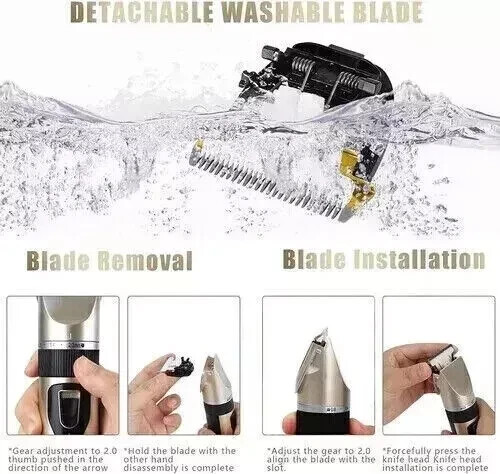 Dog Cat Pet Grooming Kit Rechargeable Cordless Electric Hair Clipper Trimmer Set