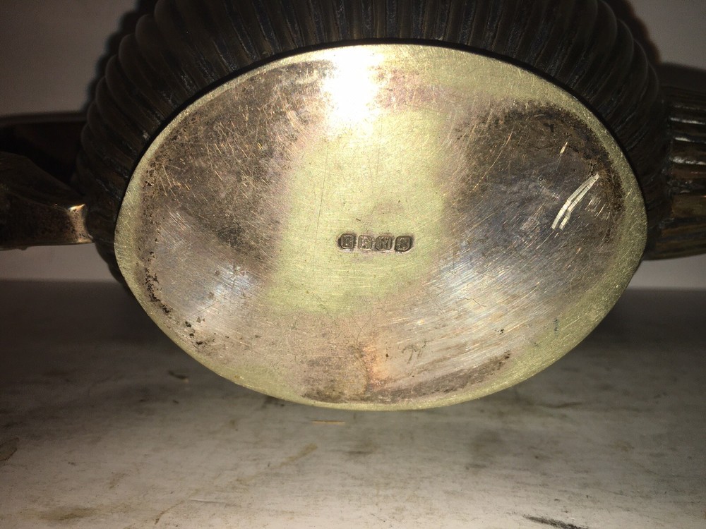 Antique REGENCY SILVER PLATE HANDLED COFFEE TEA POT - HOT WATER Kettle Jug