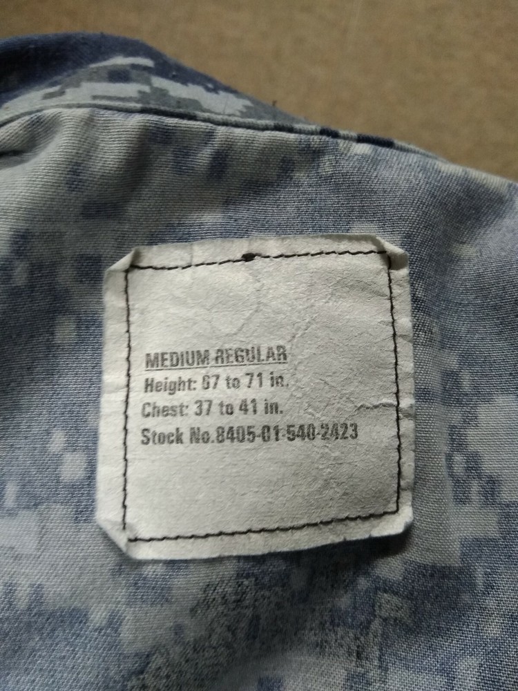 USGI Navy Working Uniform NWU Blue Digital Camo Jacket Medium #26
