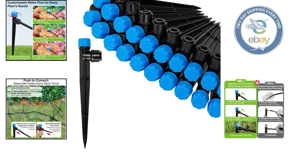 20-Pack 360° Adjustable Drip Emitters for Hassle-Free DIY Irrigation Solutions