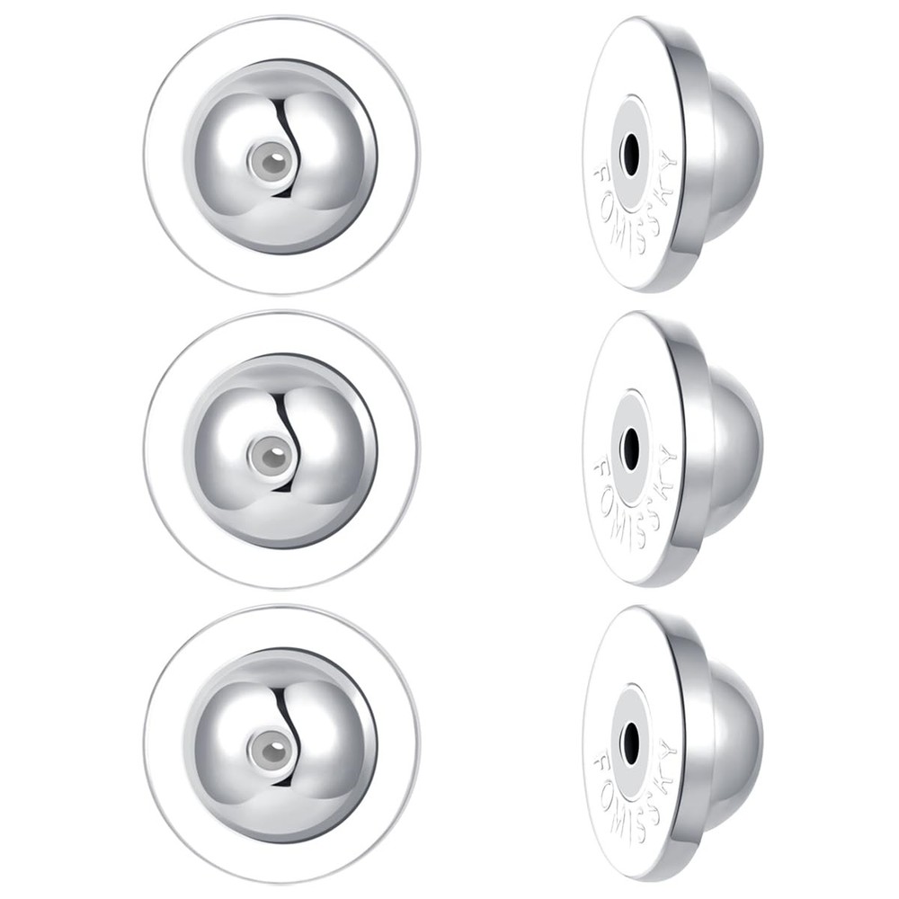Dics Flat Earring Backs, 6 pcs Locking Earring Backs Replacements, White Gold...