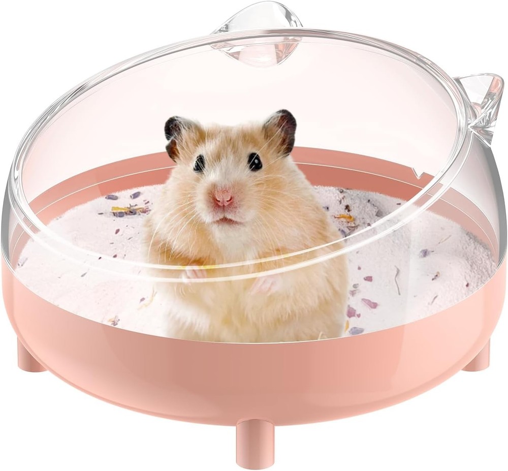 Charming Pink Hamster Sand Bath Container - Safe & Versatile for Small Pets