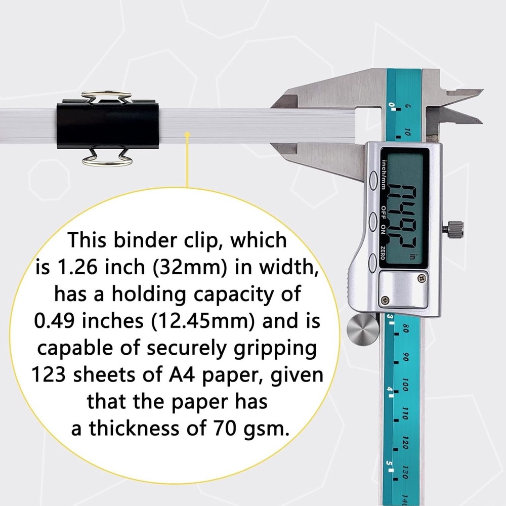 40 Count Medium Binder Clips - Spring-Tight, Rust-Proof Clamps for Documents