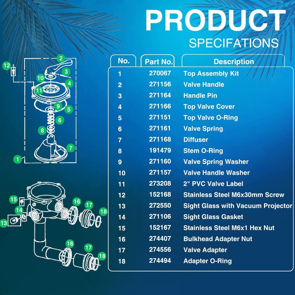 261055 Multiport Valve Replacement for Triton and Quad Pool/ Spa Side