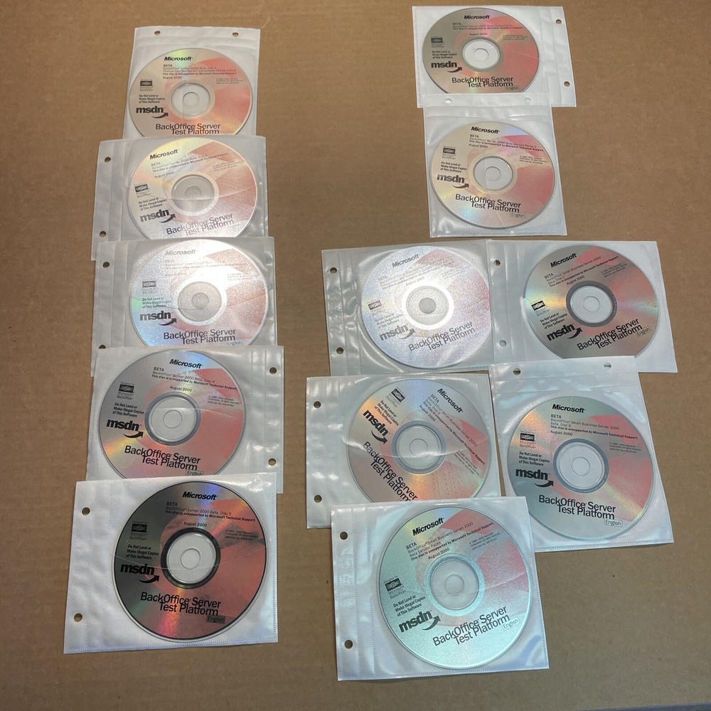 12 CD MSD Microsoft BackOffice Server Test Platform Server 2000 Small Business