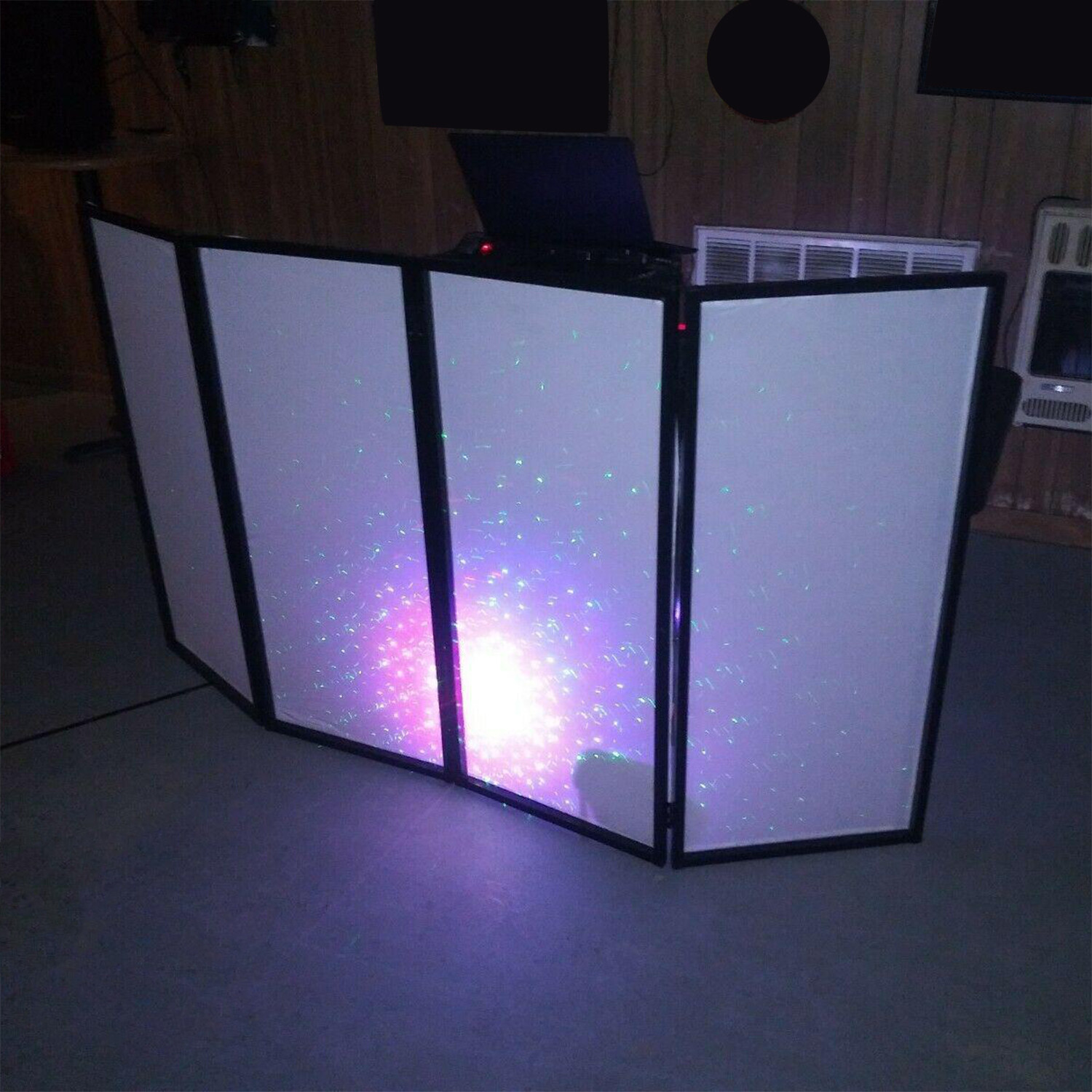 Portable DJ Event Facade White/Black Scrim Metal Frame Booth +Travel Bag Case