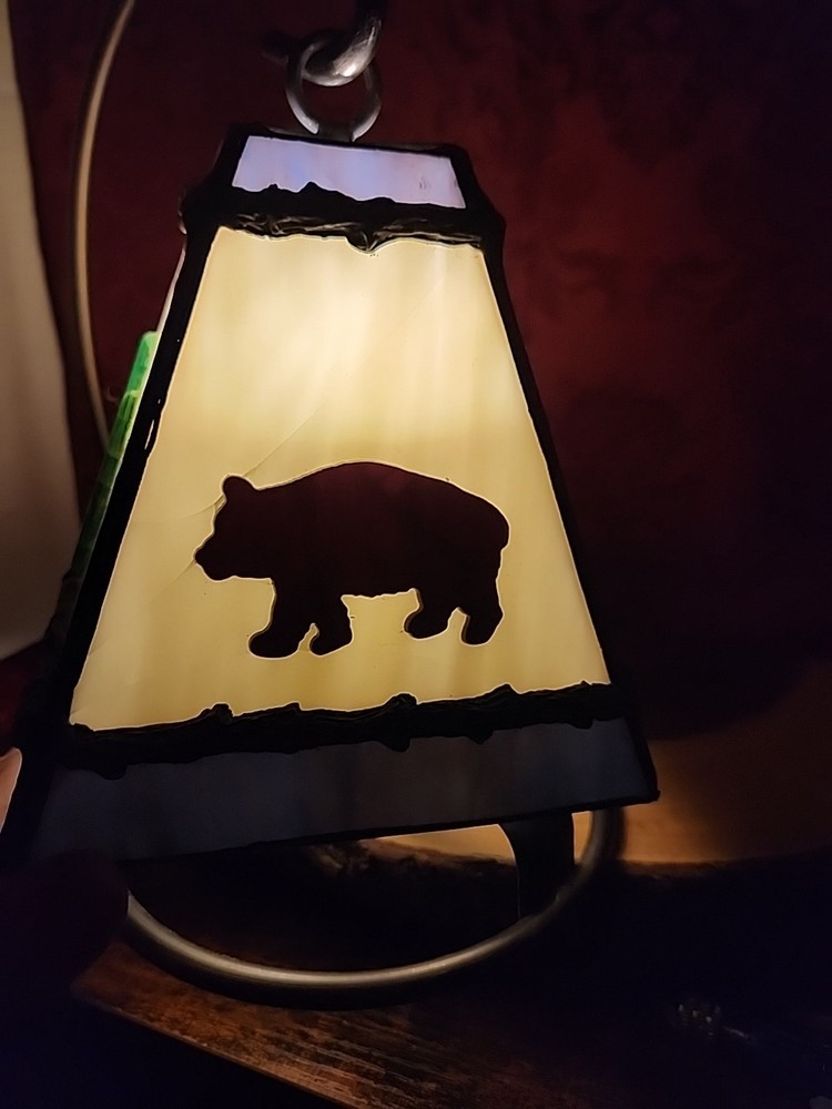 Forest Themed Stained Glass Mini Decorative Accent Night Light Read Description