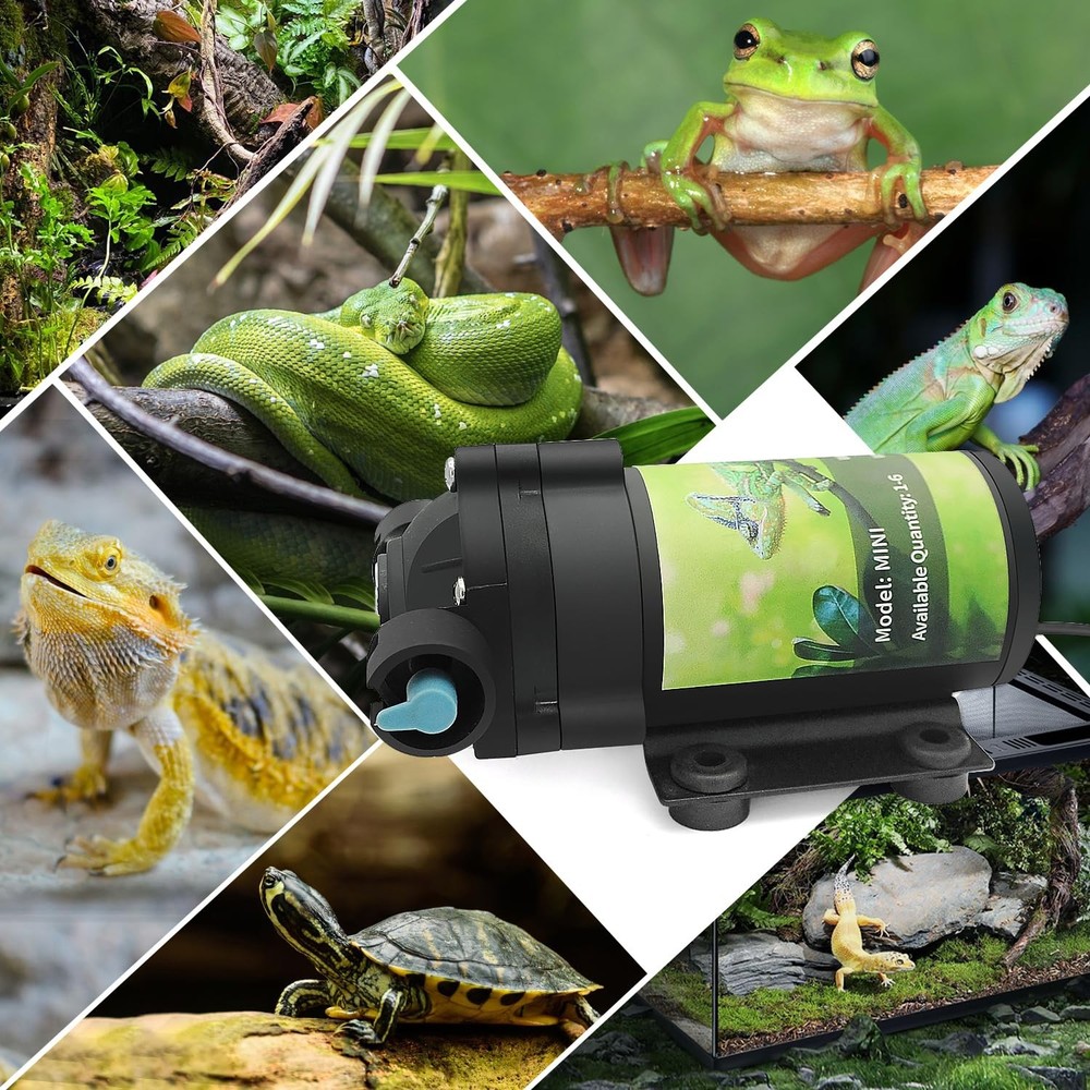 Reptile Misting System with Timer, 6 Adjustable-Joint Nozzles, -Priming Pump,...