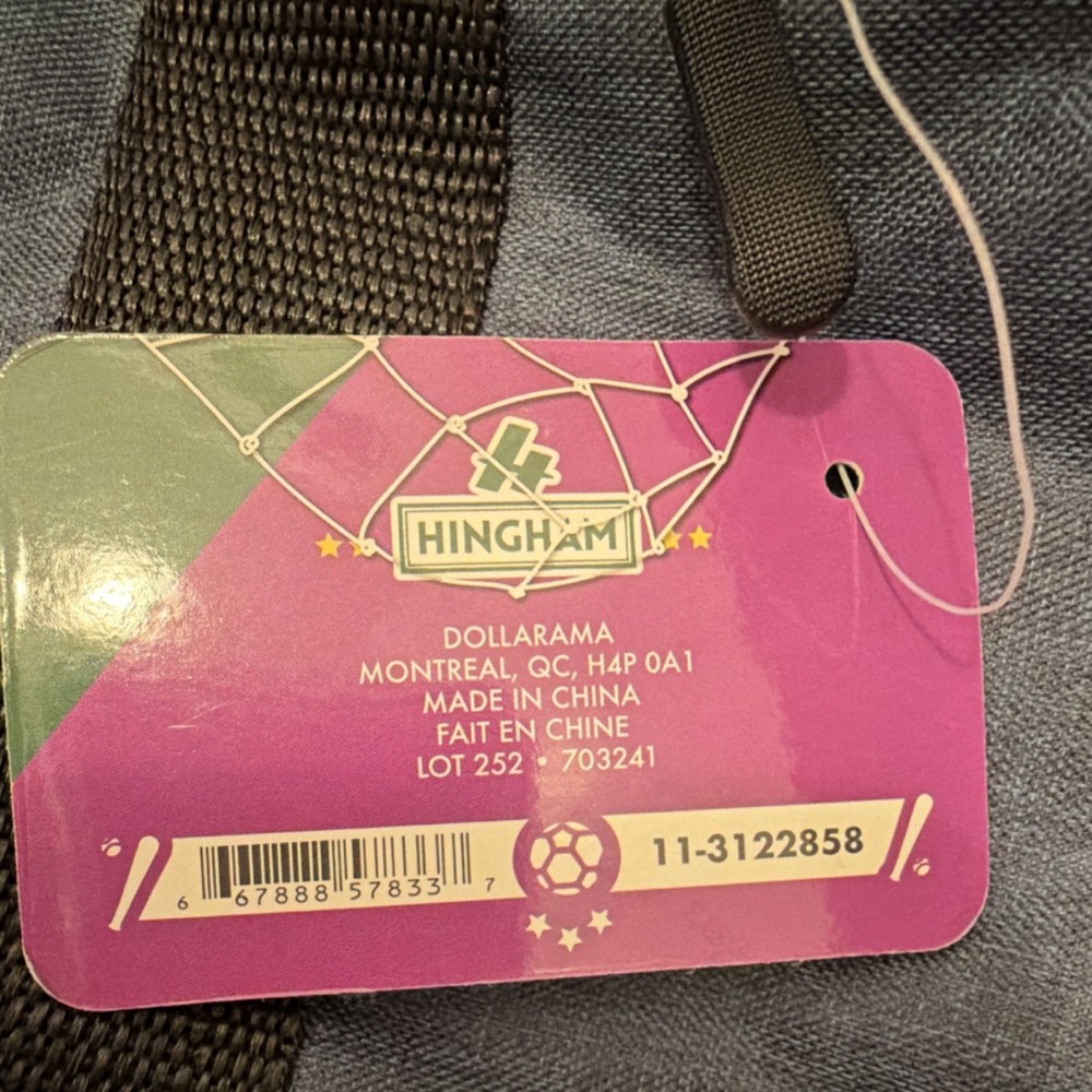 HINGHAM Navy Blue Polyester Duffle Bag Zip Closure Adjustable Strap Gym Training